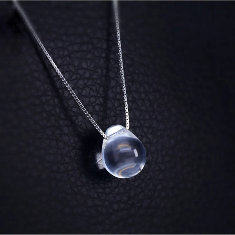 Женское ожерелье из серебра 925 пробы с белым кристаллом|drop pendant|pendant droppendant with chain |