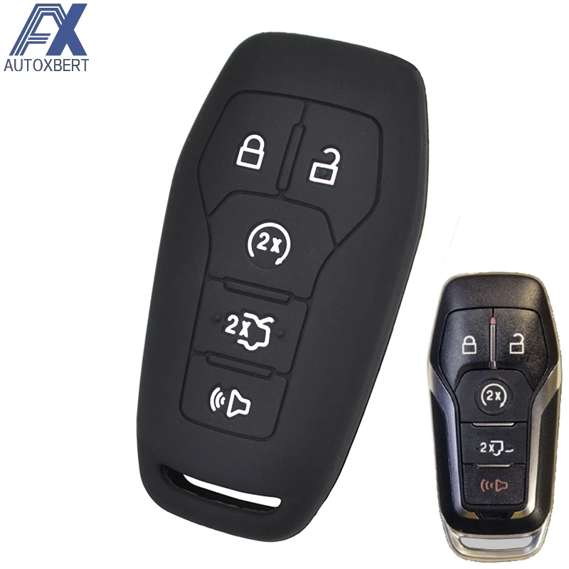 

AX For Ford Fusion Mondeo Mustang F-150 Explorer Edge 2015 2016 2017 2018 5 Button Silicone Car Remote Key Fob Shell Cover Case