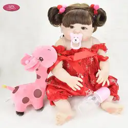 NPK Reborn для маленьких девочек куклы 55 см полное Силиконовое боди реалистичные новорожденные дети мода кукла к игрушки младенец получивший