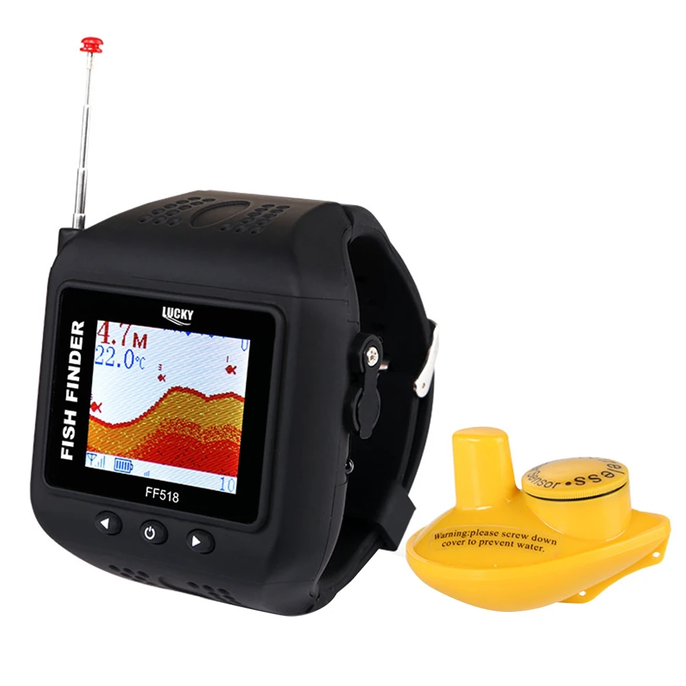 

FF518 RU Watch Type Sonar Fish Finder Russian Version Sonar Wireless / clock Colored Display with RU EN User Manual