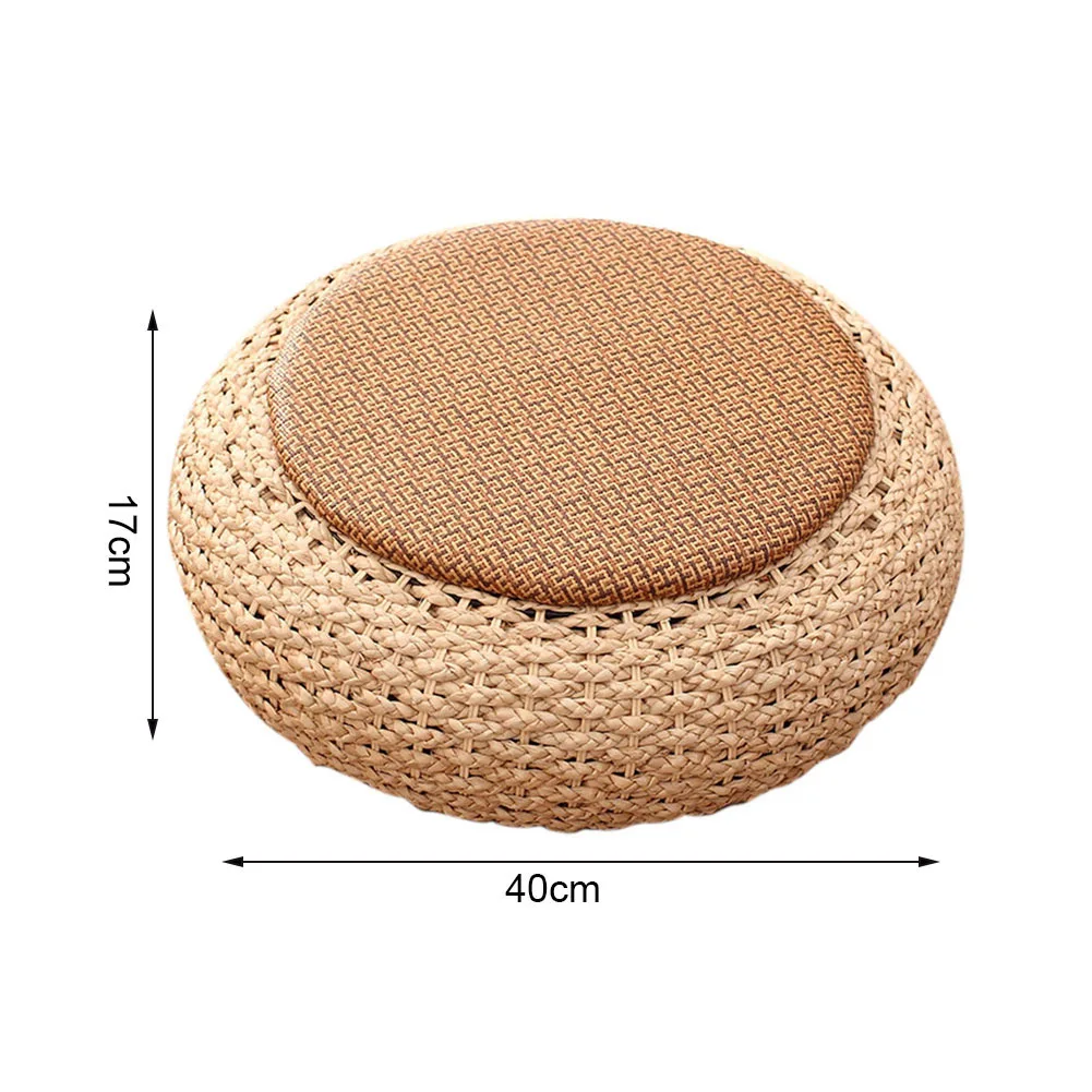 Татами соломенная Подушка Балконный пол толстые Ротанговые подушки зафу медитация трава футон круглая соломенная плетеная подушка ручной работы