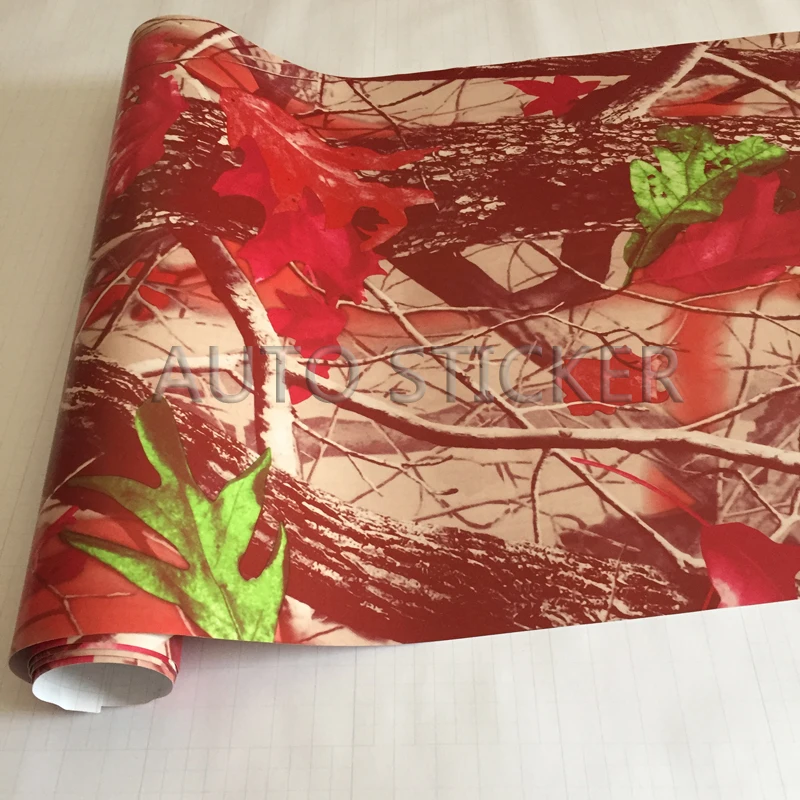 red realtree camo vinyl car wrap 2