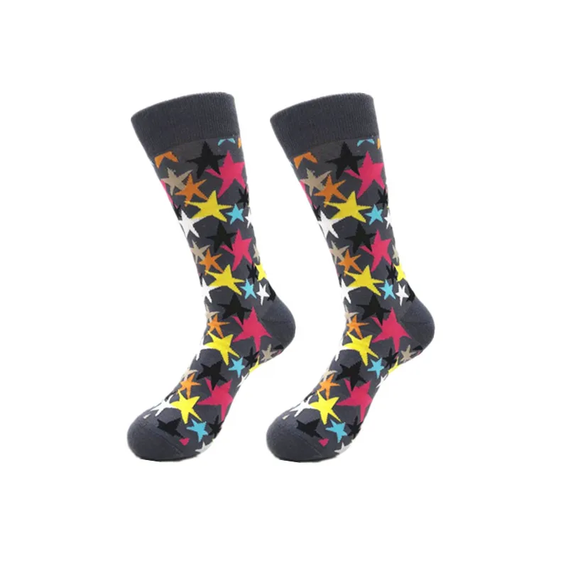 Брендовые качественные Веселые носки для мужчин фруктовый шар в форме звезды бумажный журавль 24 цвета забавные носки повседневные чесаные хлопковые Calcetines Largos Hombre - Цвет: 11