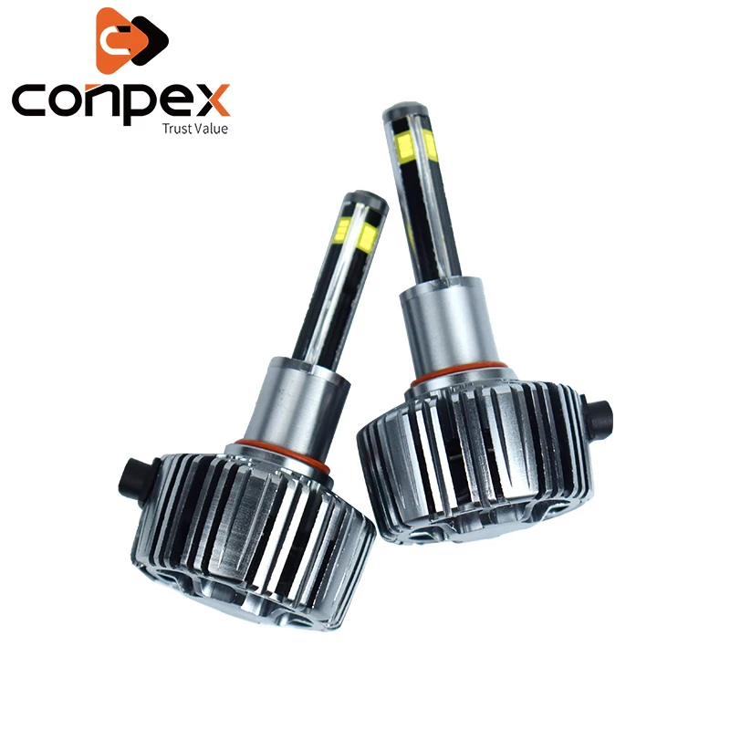 

2pcs Car Headlight Bulbs LED 6500K H4 12V LED intelligent decoding chip four sides led lamp beads signal lamp Lights