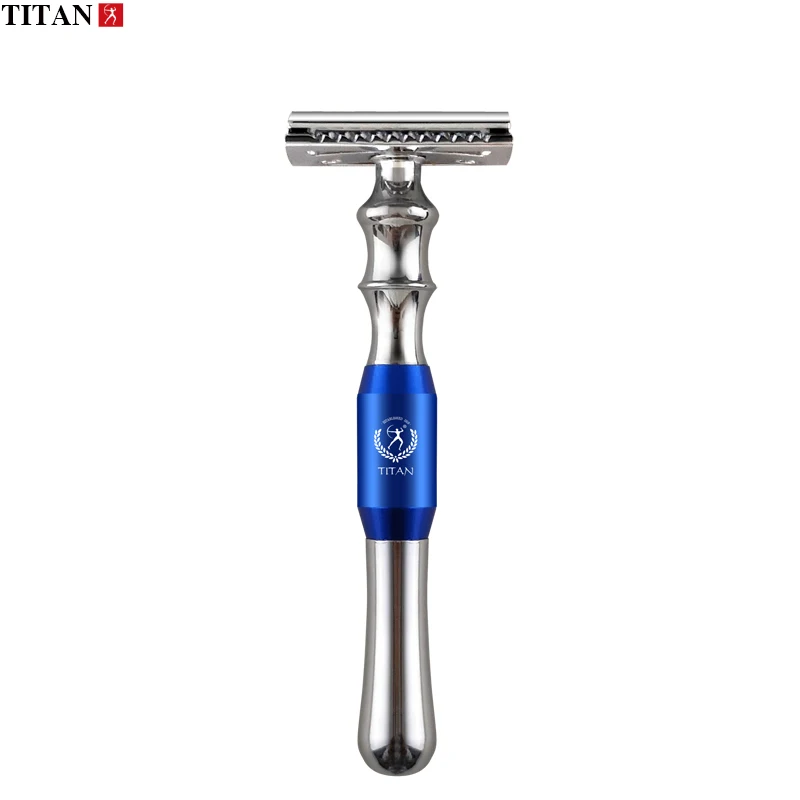 Navalha de Segurança Alça de Metal Grátis de Alta Navalha de Barbear Lâmina de Barbear Titan Frete Qualidade Substituível 6 Titan navalha de segurança, alça de metal,