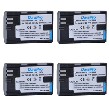 

4pcs LP-E6 LP E6 LPE6 LP-E6N Rechargeable Li-ion Battery For Canon EOS 5DS R 5D Mark II 3 5D Mark III 6D 7D 60D 60Da 70D 5DS