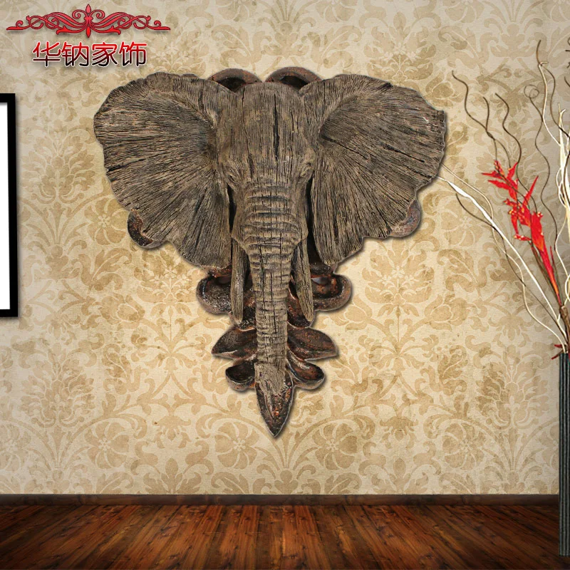 2016 Sale Direct Selling The Elephant Head Hanging Animal Resin Mural