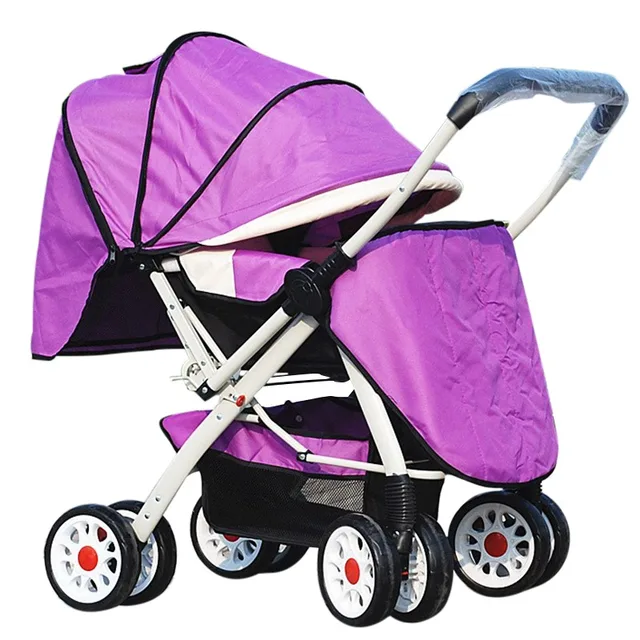 two way foldable baby kids travel stroller newborn infant pushchair buggy blue