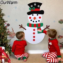 

OurWarm DIY Felt Craft Snowman Christmas Decoration Gift Wall Door Hanging Kids Merry Christmas Party Game New Year Ornament