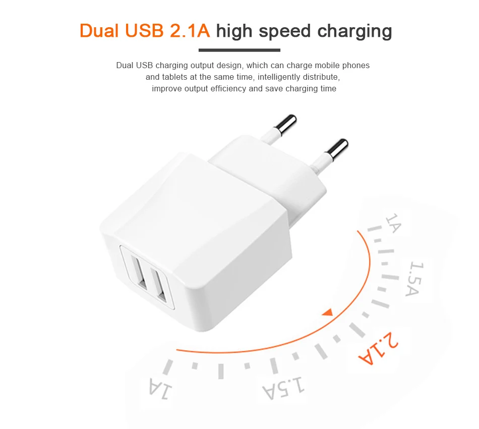 !ACCEZZ Dual USB EU Plug Portable Quick Charger Travel Wall For iPhone Samsung Xiaomi Huawei Universal Phone USB Charge Adapter (4)