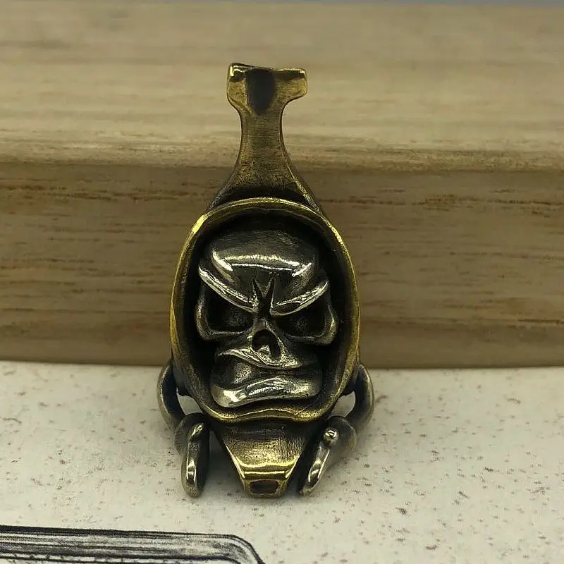 

EDC Tools Knife Beads Brass Banana Skull Lanyard Bead Paracord Knife Tool Pendant # 61