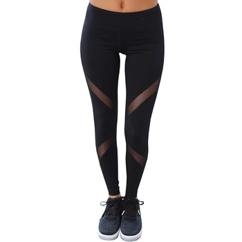 

Sexy Slim Women Leggings Gothic Mesh Patchwork Trousers Female Pants Black Sportswear Fitness Elastic Leggings Ladies Plus Size
