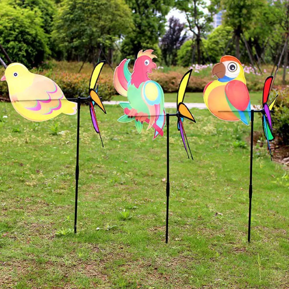 3D милая ветряная мельница с животными насекомое сад ветер Спиннер открытый DIY Дети подарок случайного цвета пластиковая ветряная мельница