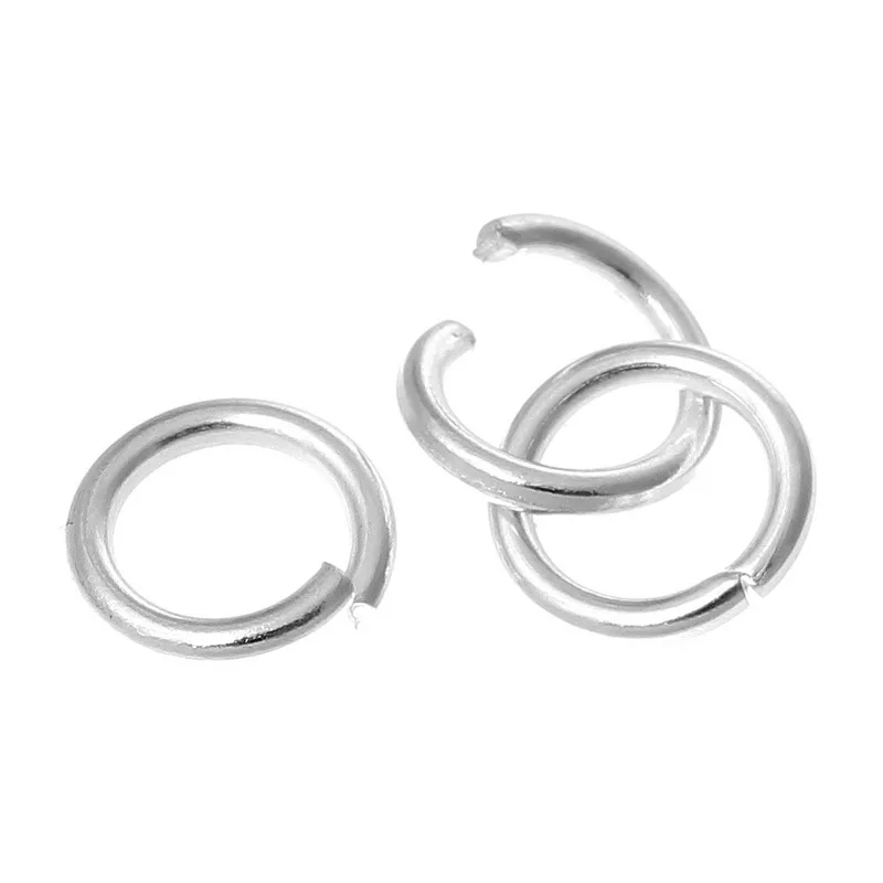 Открытые Кольца из сплава DoreenBeads круглые посеребренные кольца диаметром 6 мм (2/8