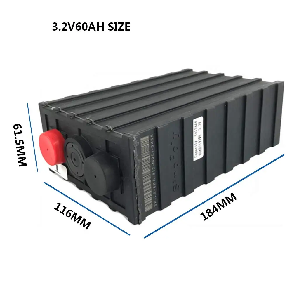 Sinopoly 3,2 V 60AH RUIXU LiFePO4 одноэлементная батарея с пластиковым корпусом DIY RV солнечная батарея