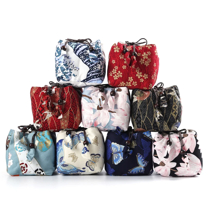

Cotton Teapot Cup Storage Bag Chinese Kung Fu Tea Fast Cup Bag Cotton Hemp Portable Travel Cloth Bag with Drawstring Bag