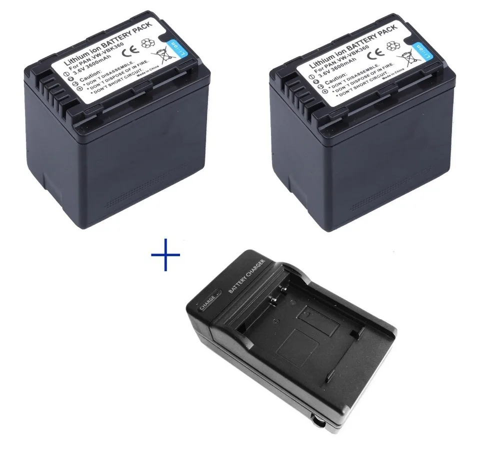 Wholesales 2* VW VBK360 VBK360 Camera Batteries + 1* Charger For