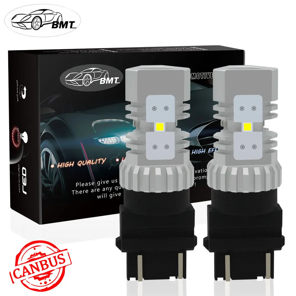 

BMT Canbus 3157 car led light P27/5W P27/7W T25 3156 P27W led car auto Brake Reverse DRL Light led 12v 24V car HID White 1500lm