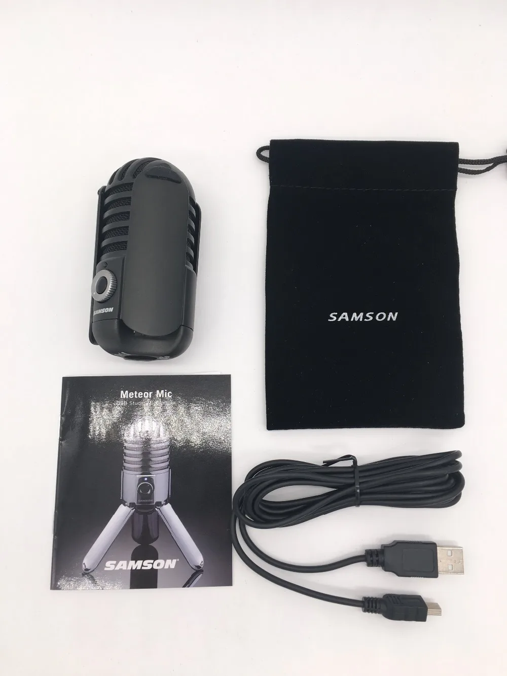 Продвижение Samson Meteor Mic USB студийный Запись микрофон раскладная кровать задняя крышка с USB кабель сумка для переноски для компьютерной сетью