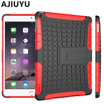 

AJIUYU For iPad Air 2 Case 9.7 inch TPU Air2 Armor Shockproof Heavy Duty Silicon+PC Stand Smart Cover Protective shell PU Cases
