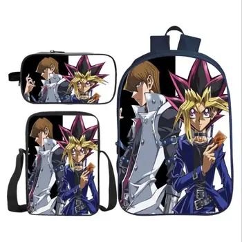 

3Pcs/Set Printing 3D Yu-Gi-Oh Kids Shoulder Backpack for Children School Bags Duel Monsters Boys and Girls Bookbag Student Gift