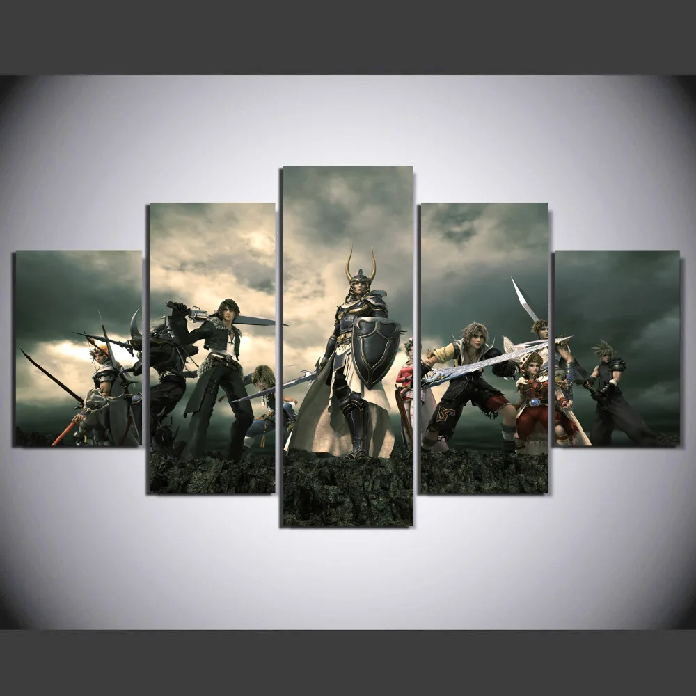 HD Print 5pc Animated Final Fantasy XIV Role Playing Game Painting on