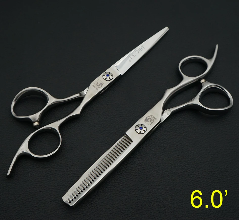 DRGSKL Горячая 5,5/6,0 дюймов ножницы для волос высокого качества, Профессиональные Парикмахерские ножницы для волос истончение ножницы матовая ручка