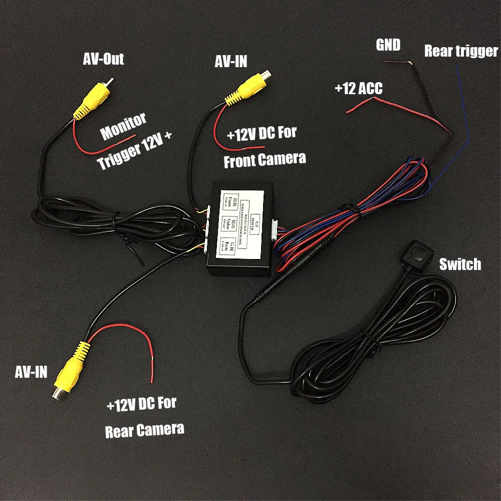 

Intelligent Control Box Two Channels Available for Car Camera Video Automatic Switch Connecting Front Side Rear Cameras