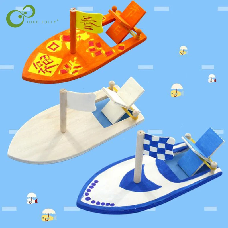 

2Pcs Assembling Building Kits Ship Model Wooden Sailboat Toys Sailing Model Assembled Wooden Kit Children Coloring DIY Boats GYH