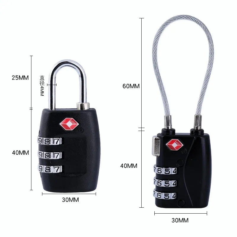 TSA Resettable 3 Digit Combination Lock Travel Luggage Suitcase Code