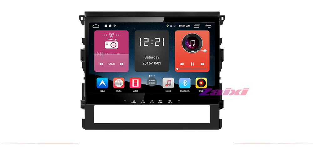 ZaiXi For Toyota Land Cruiser 2016~2019 Android Car GPS Multimedia player 2 Din WIFI GPS Navigation Autoradio Radio Maps BT FM 7