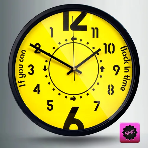 Counterclockwise Wall Clock Anti Clockwise Creative Back Time Home