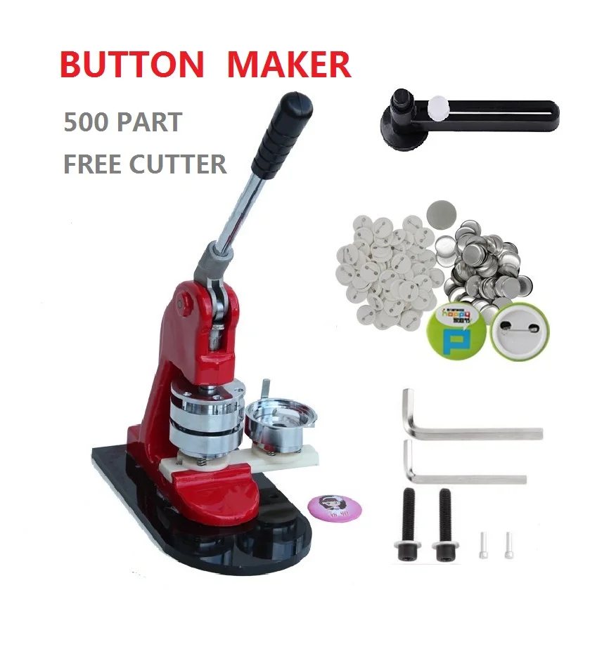 

Hot Sales 44mm 1.73'' button making machine kit badge maker set with 500pcs pin button badge