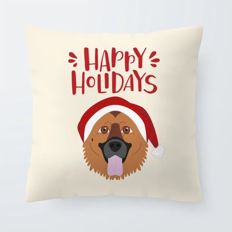 Рождественская собака подушка бульдог Бостон-терьер сосисок собака бокс наволочка Шнауцер бабочка собака: лабрадор диван подушка