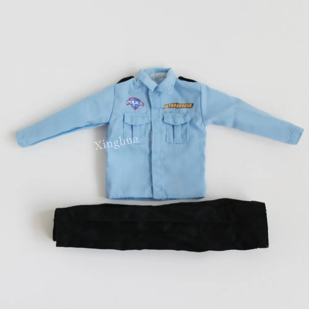 Police Uniform Blue Shirt Black Pants 