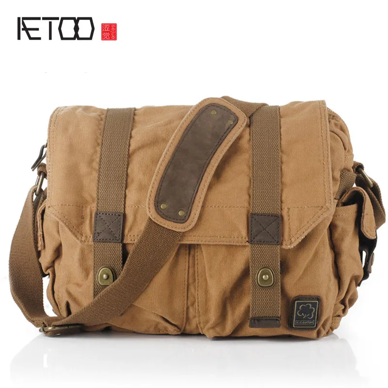 

AETOO Men bag Europe and the United States diagonal canvas bag diagonal canvas bag