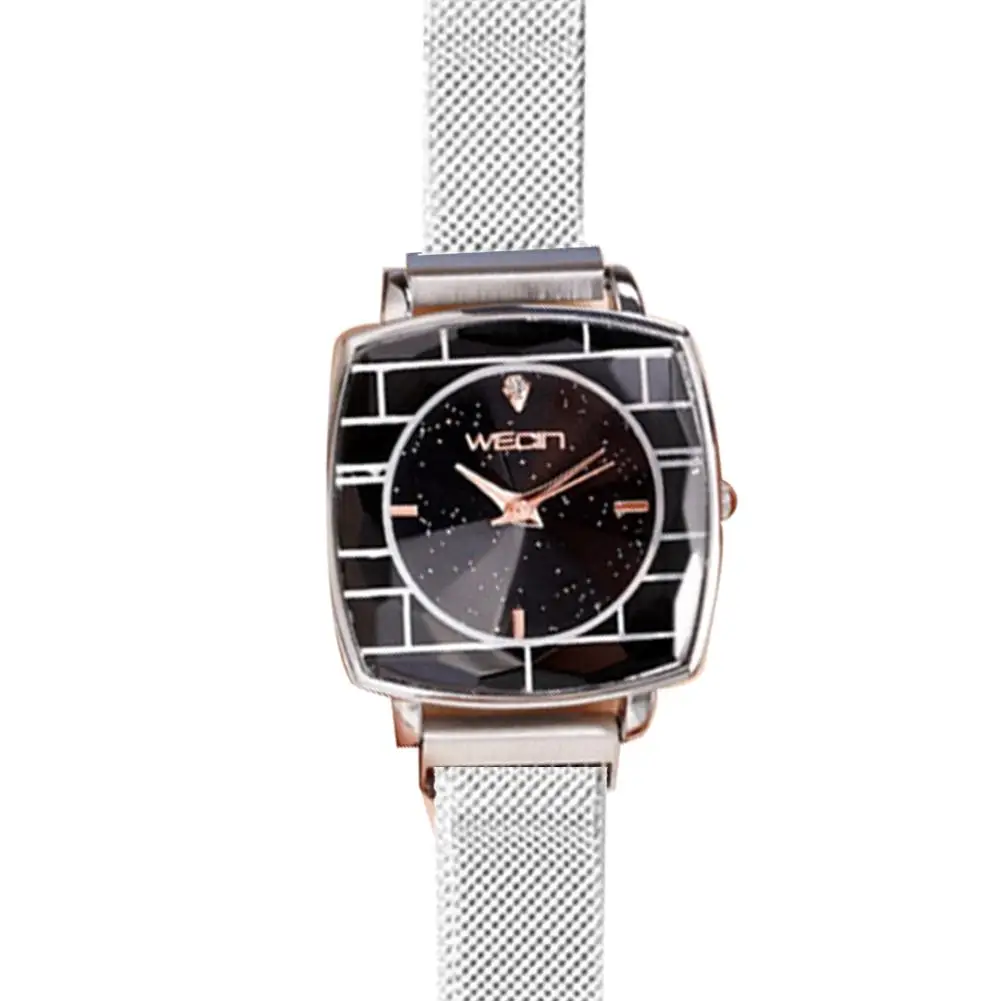

Bluelans Fashion Women Starry Square Dial Alloy Mesh Strap Quartz Analog Wrist Watch Decor