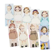 30 Pcs lot Kawai Girl Series Bookmark Set With Kraft Package Paper Bookmarks Book Holder Message