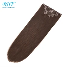 BHF Clip in Human Hair Extensions 100g Natural Hair Clip Extensions Full Head Peruvian Straight Human Hair Clip in Extensions