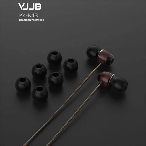 VJJB K4 K4S деревянный бас в ухо Ebony наушники бас DIY волшебный звук обновление с микрофоном без микрофона - Цвет: Brasil wood no mic