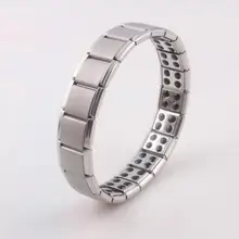 Высокое качество титановый, серебряного цвета стальной мужской женский браслет для всех сочетаний эластичный стрейч баланс здоровья браслет ювелирные изделия
