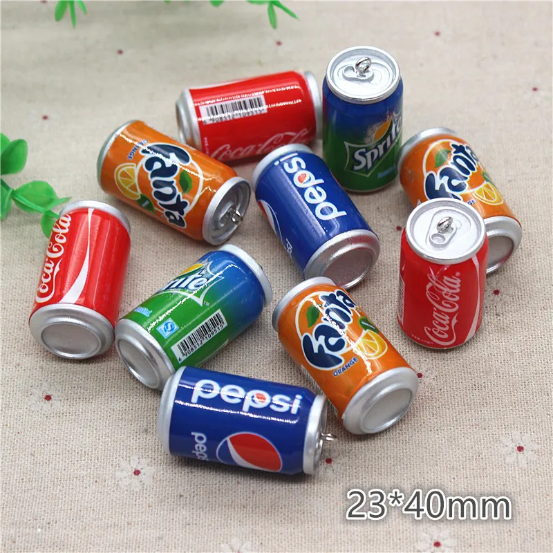5 шт смешанные цвета милые 3D пластиковые имитирующие банки для напитков миниатюрная еда художественная поставка DIY украшения Шарм Ремесло, 23*40 мм