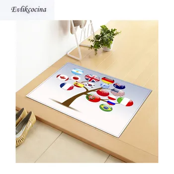 

Free Shipping Country Logos Tree Kilim Non-Slip Absorbent Bath Mat Area Rug for Living Room Bedroom Floor Carpet Tapete Infantil