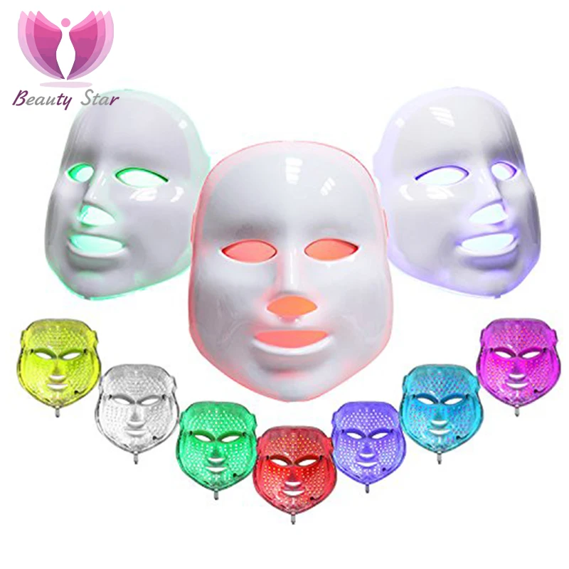 

7 Colors Light Photon Electric LED Facial Mask Skin PDT Skin Rejuvenation Anti Acne Wrinkle Removal Therapy Mask Beauty Salon