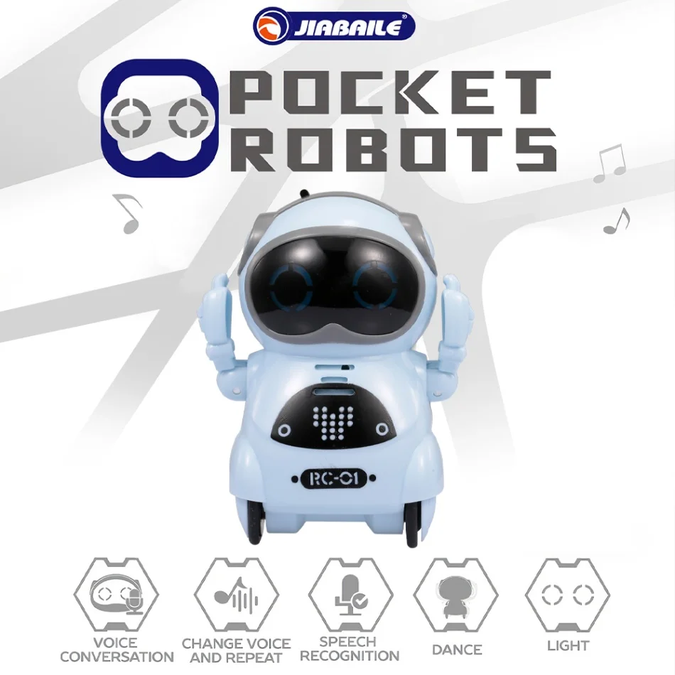 Blue 939A Карманный радиоуправляемый робот, говорящий, интерактивный, голосовое распознавание, запись, пение, танцы, история, Радиоуправляемый мини-робот, игрушки в подарок - Цвет: Blue
