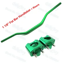 Зеленый 28 мм 1 1/8 ''жир Руль Ручка Бар конусные Стойки Зажим для ямы грязи мотоцикл, мотоцикл мотокросс мотовездеход квадроцикл