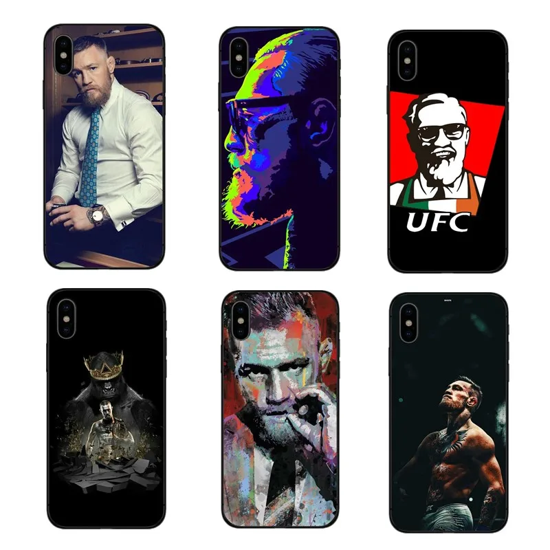 Черные Мягкие силиконовые чехлы из ТПУ для iPhone 8 Plus 7 7Plus 6 6S 5 X 10 UFC Conor McGregor |