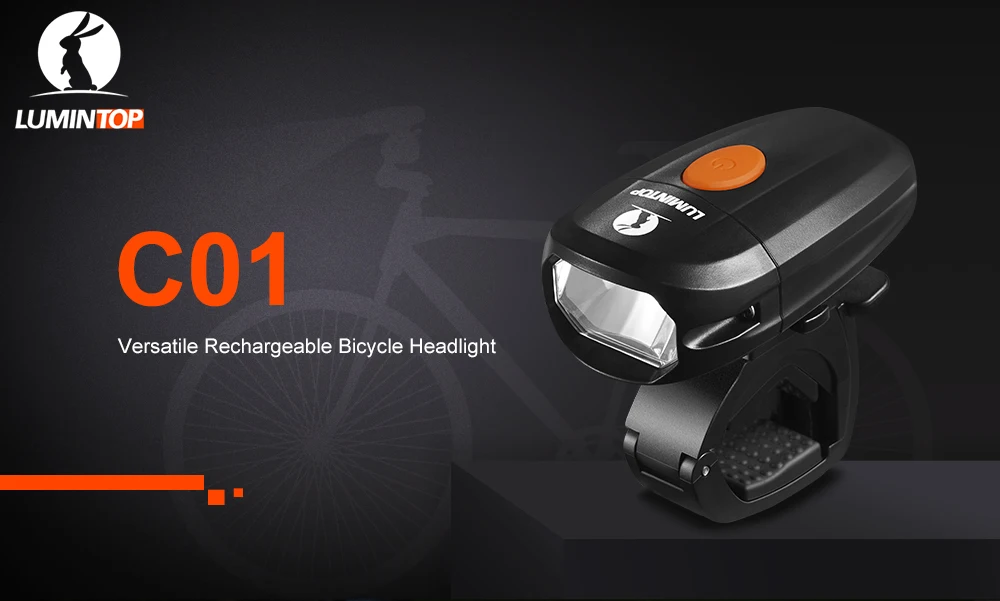 LUMINTOP C01 Bike Light Cree XP-G3 USB Rechargeable 360-degree Rotatable Cycling Riding Flashlight with Adjustable Bike Mount