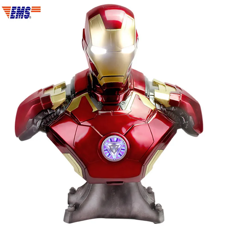 

Avengers:Infinity War Superhero Iron Man MK42 1/1 Bust With LED Light Statue Action Figure Model Toy X611