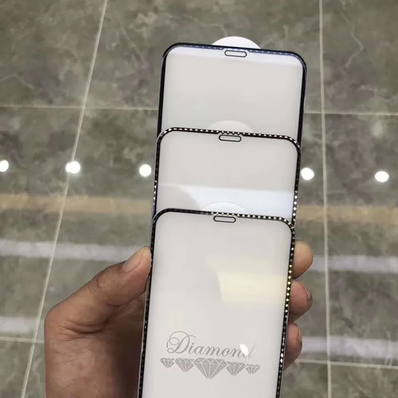 Plating Diamant gehärtetem glas für iphone 6 7 6s 8 plus XS max XR glas iphone 7 8 x glas auf iphon